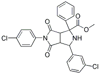 METHYL 3-(3-CHLOROPHENYL)-5-(4-CHLOROPHENYL)-4,6-DIOXO-1-PHENYLOCTAHYDROPYRROLO[3,4-C]PYRROLE-1-CARBOXYLATE 结构式
