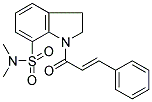 7-(DIMETHYLAMINOSULPHONYL)-2,3-DIHYDRO-1-(3-PHENYL-(2E)-PROPENOYL)-(1H)-INDOLE 结构式