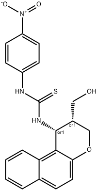 N-[2-(HYDROXYMETHYL)-2,3-DIHYDRO-1H-BENZO[F]CHROMEN-1-YL]-N'-(4-NITROPHENYL)THIOUREA 结构式