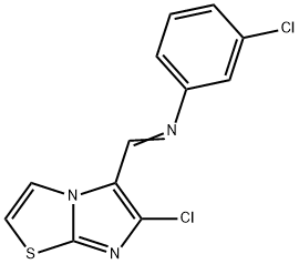 3-Chloro-N-[(6-chloroimidazo[2,1-b][1,3]thiazol-5-yl)methylene]aniline 结构式