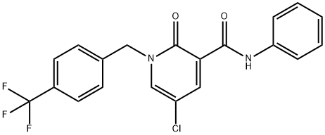 5-CHLORO-2-OXO-N-PHENYL-1-[4-(TRIFLUOROMETHYL)BENZYL]-1,2-DIHYDRO-3-PYRIDINECARBOXAMIDE 结构式