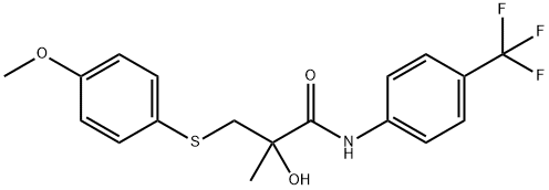 2-HYDROXY-3-[(4-METHOXYPHENYL)SULFANYL]-2-METHYL-N-[4-(TRIFLUOROMETHYL)PHENYL]PROPANAMIDE 结构式