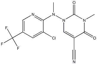 1-[[3-CHLORO-5-(TRIFLUOROMETHYL)-2-PYRIDINYL](METHYL)AMINO]-3-METHYL-2,4-DIOXO-1,2,3,4-TETRAHYDRO-5-PYRIMIDINECARBONITRILE 结构式