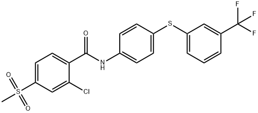 2-CHLORO-4-(METHYLSULFONYL)-N-(4-([3-(TRIFLUOROMETHYL)PHENYL]SULFANYL)PHENYL)BENZENECARBOXAMIDE 结构式