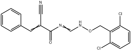 2-CYANO-N-(([(2,6-DICHLOROBENZYL)OXY]IMINO)METHYL)-3-PHENYLACRYLAMIDE 结构式