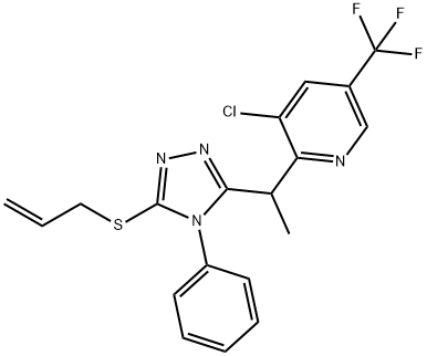 2-(1-[5-(ALLYLSULFANYL)-4-PHENYL-4H-1,2,4-TRIAZOL-3-YL]ETHYL)-3-CHLORO-5-(TRIFLUOROMETHYL)PYRIDINE 结构式