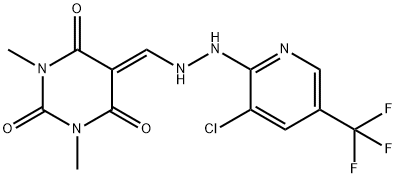 5-((2-[3-Chloro-5-(trifluoromethyl)-2-pyridinyl]hydrazino)methylene)-1,3-dimethyl-2,4,6(1H,3H,5H)-pyrimidinetrione 结构式