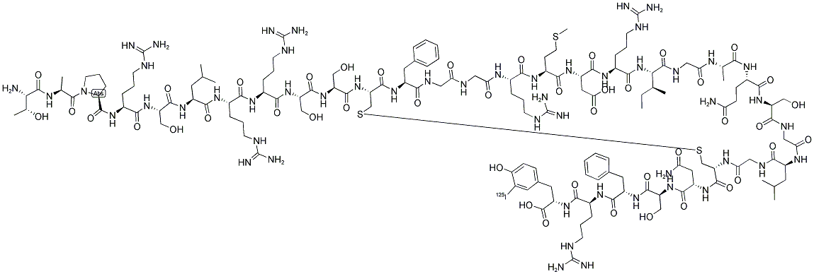 ([125I]-TYR)-THR-ALA-PRO-ARG-ATRIAL NATRIURETIC FACTOR (1-28) (HUMAN) 结构式