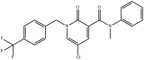 5-CHLORO-N-METHYL-2-OXO-N-PHENYL-1-[4-(TRIFLUOROMETHYL)BENZYL]-1,2-DIHYDRO-3-PYRIDINECARBOXAMIDE 结构式