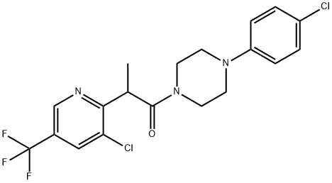1-[4-(4-Chlorophenyl)piperazino]-2-[3-chloro-5-(trifluoromethyl)-2-pyridinyl]-1-propanone 结构式