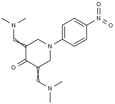 3,5-Bis[(dimethylamino)methylene]-1-(4-nitrophenyl)tetrahydro-4(1H)-pyridinone 结构式
