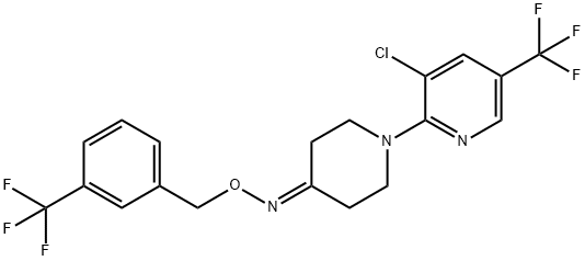 1-[3-CHLORO-5-(TRIFLUOROMETHYL)-2-PYRIDINYL]TETRAHYDRO-4(1H)-PYRIDINONE O-[3-(TRIFLUOROMETHYL)BENZYL]OXIME 结构式