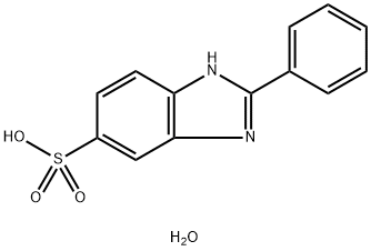 2-PHENYL-5-BENZIMIDAZOLESULFONIC ACID HYDRATE 结构式