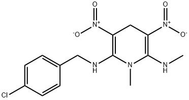 N-(4-CHLOROBENZYL)-N-[1-METHYL-6-(METHYLAMINO)-3,5-DINITRO-1,4-DIHYDRO-2-PYRIDINYL]AMINE 结构式