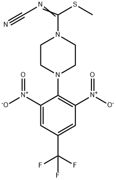 METHYL N-CYANO-4-[2,6-DINITRO-4-(TRIFLUOROMETHYL)PHENYL]TETRAHYDRO-1(2H)-PYRAZINECARBIMIDOTHIOATE 结构式