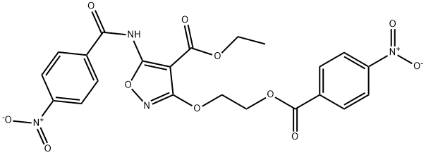 ETHYL 5-[(4-NITROBENZOYL)AMINO]-3-(2-[(4-NITROBENZOYL)OXY]ETHOXY)-4-ISOXAZOLECARBOXYLATE 结构式