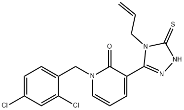 3-(4-Allyl-5-sulfanyl-4H-1,2,4-triazol-3-yl)-1-(2,4-dichlorobenzyl)-2(1H)-pyridinone 结构式