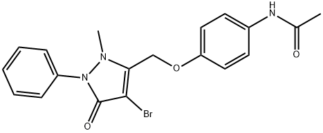 N-(4-((4-Bromo-2-methyl-5-oxo-1-phenyl-3-pyrazolin-3-yl)methoxy)phenyl)ethanamide 结构式