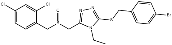 (5-[(4-Bromobenzyl)sulfanyl]-4-ethyl-4H-1,2,4-triazol-3-yl)methyl 2,4-dichlorobenzyl sulfoxide 结构式