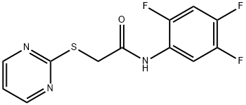 2-(2-PYRIMIDINYLSULFANYL)-N-(2,4,5-TRIFLUOROPHENYL)ACETAMIDE 结构式