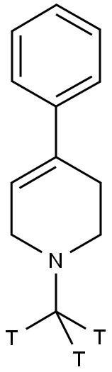 METHYL-4-PHENYL 1,2,3,6-TETRAHYDROPYRIDINE, 1-, [METHYL-3H] 结构式