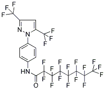 N1-(4-[3,5-DI(TRIFLUOROMETHYL)-1H-PYRAZOL-1-YL]PHENYL)-2,2,3,3,4,4,5,5,6,6,7,7,8,8,8-PENTADECAFLUOROOCTANAMIDE 结构式