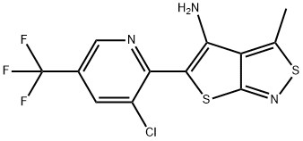 5-[3-CHLORO-5-(TRIFLUOROMETHYL)-2-PYRIDINYL]-3-METHYLTHIENO[2,3-C]ISOTHIAZOL-4-AMINE 结构式
