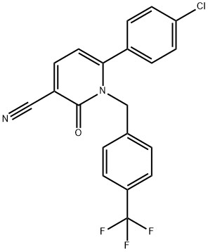6-(4-CHLOROPHENYL)-2-OXO-1-[4-(TRIFLUOROMETHYL)BENZYL]-1,2-DIHYDRO-3-PYRIDINECARBONITRILE 结构式