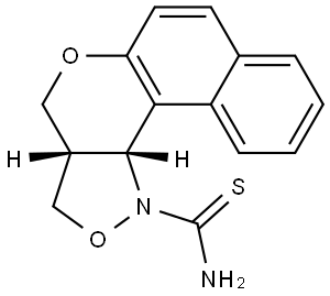 3a,11c-Dihydro-3H-benzo[5,6]chromeno[4,3-c]isoxazole-1(4H)-carbothioamide 结构式