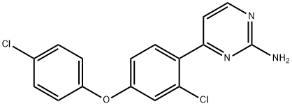 4-[2-CHLORO-4-(4-CHLOROPHENOXY)PHENYL]-2-PYRIMIDINAMINE 结构式