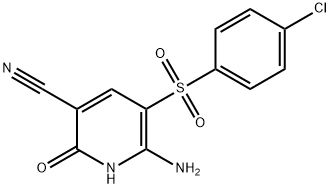 6-氨基-5-((4-氯苯基)磺酰基)-2-氧代-1,2-二氢吡啶-3-甲腈 结构式