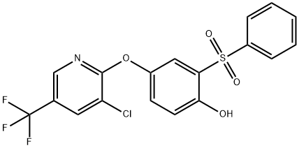 4-([3-Chloro-5-(trifluoromethyl)-2-pyridinyl]oxy)-2-(phenylsulfonyl)benzenol 结构式