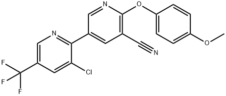 2-(4-METHOXYPHENOXY)-3-CYANO-5-(3-CHLORO-5-TRIFLUOROMETHYL-2-PYRIDYL)PYRIDINE 结构式