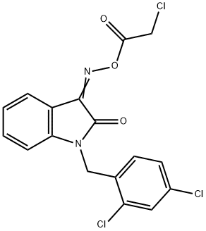 3-([(2-CHLOROACETYL)OXY]IMINO)-1-(2,4-DICHLOROBENZYL)-1,3-DIHYDRO-2H-INDOL-2-ONE 结构式