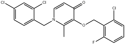 3-[(2-CHLORO-6-FLUOROBENZYL)OXY]-1-(2,4-DICHLOROBENZYL)-2-METHYL-4(1H)-PYRIDINONE 结构式