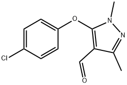 5-(4-氯苯氧基)-1,3-二甲基-1H-吡唑-4-甲醛 结构式
