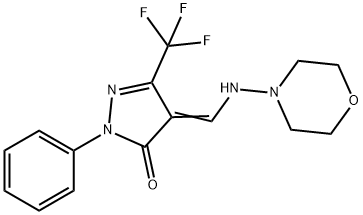 4-[(MORPHOLINOAMINO)METHYLENE]-2-PHENYL-5-(TRIFLUOROMETHYL)-2,4-DIHYDRO-3H-PYRAZOL-3-ONE 结构式