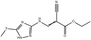 ETHYL 2-NITRILO-3-((4-METHYLTHIO(5H-2,3,5-TRIAZOLYL))AMINO)PROP-2-ENOATE 结构式