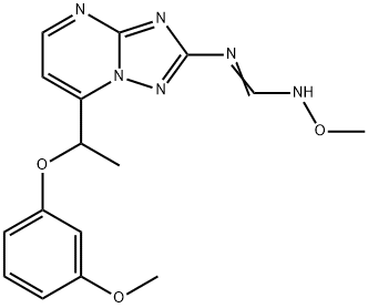 N'-METHOXY-N-(7-[1-(3-METHOXYPHENOXY)ETHYL][1,2,4]TRIAZOLO[1,5-A]PYRIMIDIN-2-YL)IMINOFORMAMIDE 结构式