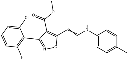 METHYL 3-(2-CHLORO-6-FLUOROPHENYL)-5-[2-(4-TOLUIDINO)VINYL]-4-ISOXAZOLECARBOXYLATE 结构式