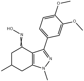 3-(3,4-DIMETHOXYPHENYL)-4-(HYDROXYIMINO)-1,6-DIMETHYL-5,6,7-TRIHYDRO1H-INDAZOLE 结构式
