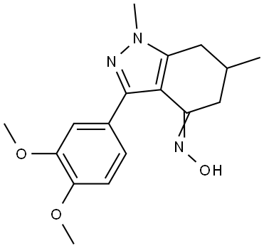 3-(3,4-Dimethoxyphenyl)-4-(hydroxyimino)-1,6-dimethyl-5,6,7-TRIHYDRO1H-indazole 结构式