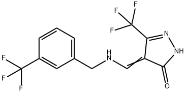 5-(TRIFLUOROMETHYL)-4-(([3-(TRIFLUOROMETHYL)BENZYL]AMINO)METHYLENE)-2,4-DIHYDRO-3H-PYRAZOL-3-ONE 结构式