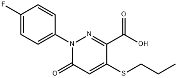 1-(4-FLUOROPHENYL)-6-OXO-4-(PROPYLSULFANYL)-1,6-DIHYDRO-3-PYRIDAZINECARBOXYLIC ACID