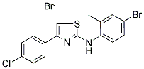 2-(4-Bromo-2-methylanilino)-4-(4-chlorophenyl)-3-methyl-1,3-thiazol-3-ium bromide 结构式