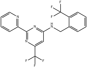 2-(2-PYRIDINYL)-6-(TRIFLUOROMETHYL)-N-[2-(TRIFLUOROMETHYL)BENZYL]-4-PYRIMIDINAMINE 结构式