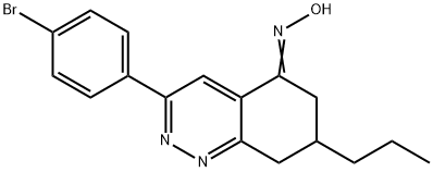 3-(4-BROMOPHENYL)-5-(HYDROXYIMINO)-7-PROPYL-6,7,8-TRIHYDROCINNOLINE 结构式