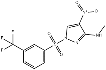 N-METHYL-4-NITRO-1-([3-(TRIFLUOROMETHYL)PHENYL]SULFONYL)-1H-PYRAZOL-3-AMINE 结构式