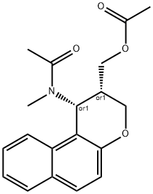 (1-[ACETYL(METHYL)AMINO]-2,3-DIHYDRO-1H-BENZO[F]CHROMEN-2-YL)METHYL ACETATE 结构式