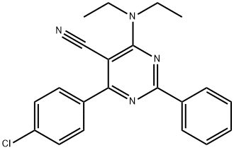 4-(4-氯苯基)-6-(二乙氨基)-2-苯基嘧啶-5-甲腈 结构式